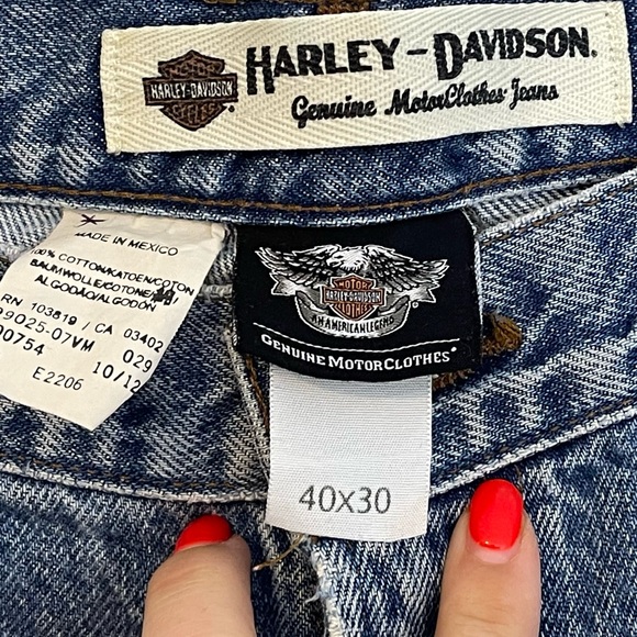 Harley Davidson Mens Genuine Motor Medium Wash Straight Leg Jeans size 40 x 30 - Picture 12 of 13